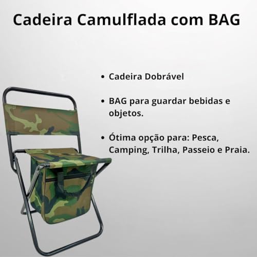 Banqueta Dobrável, Banco Cadeira de Pesca Camuflada, Utilizada Para Camping, Acampamentos, Trilha E