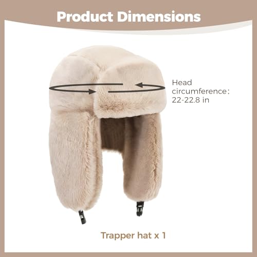 Trapper Hat For Winter, Plush Ski Cap, Windproof Furry Headgear For Outdoor Cold Weather2