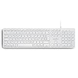 Perixx PERIBOARD-331 Kabelgebundene USB-Tastatur mit Hintergrundbeleuchtung, schlankes Design mit Tasten mit großer Schrift, weiß beleuchtete LED, DE QWERTZ
