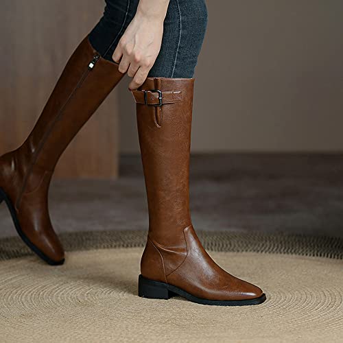 Ltlwsh Boots For Women,Autumn And Winter Women's Knee-High Boots Knight Boots,Brown,4.5 #TOP4