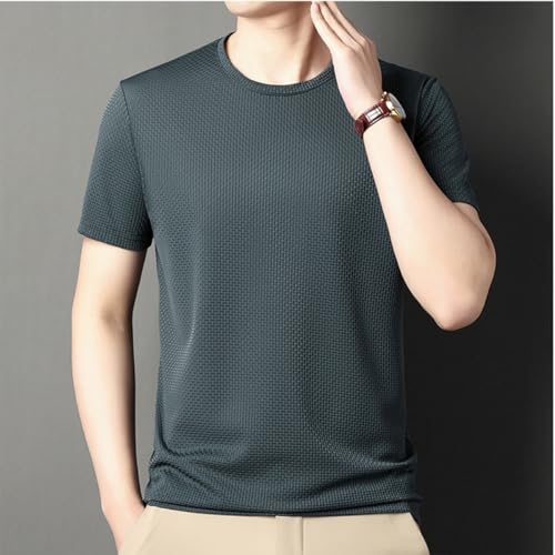 Cooliflex – Camiseta respirável de seda gelada waffle tecida, camisetas de seda gelada para homens,