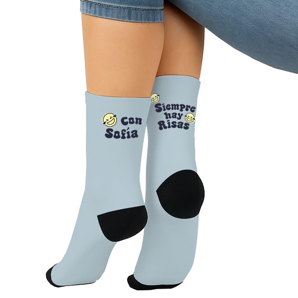 Transparent Gift Meias personalizadas. Presentes originais para homem e mulher. Meias divertidas para aniversários, dia dos namorados, amigos ou professores., Emoji Risa