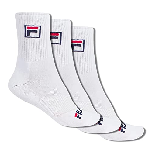 Kit com 3 Meias Cano Alto Fbox, FILA, Adulto-unissex, Branco, 34-38