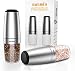 Electric Salt Pepper Grinder Shakers Set, OUSMIN Stainless Steel Gravity Salt Pepper Mill Dust-Proof Adjustable Coarseness Lid and Automatic Operation 6 AAA Batteries Powered (NO INCLUDE)