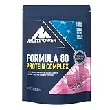 Multipower Formula 80 Protein Complex – Mehrkomponenten Protein Pulver für den Muskelaufbau – Proteinpulver mit Casein für eine langfristige Versorgung – mit cremigem Blaubeere-Geschmack – 510 g