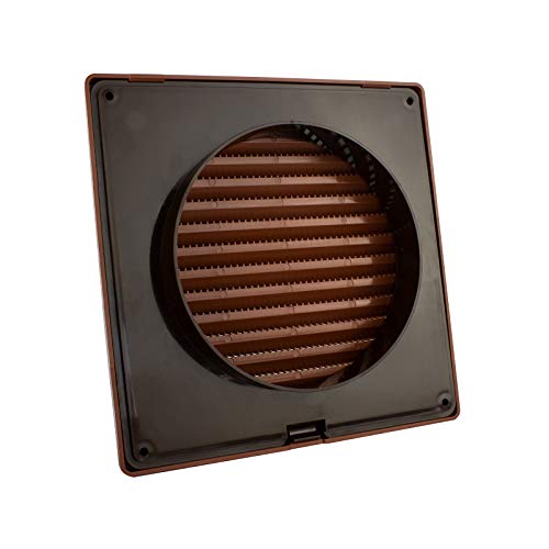 MKK Lüftungsgitter eckig Ø 100 120 125 150 mm Abluftgitter Lamellengitter Insektenschutz Kunststoff Ø 100 mm Ziegelrot