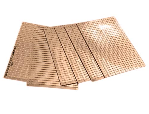 Lot de 6 carreaux de mosaïque miroir (or rose, 5 x 5 mm) autocollants en verre véritable 3550 + pièces Cover