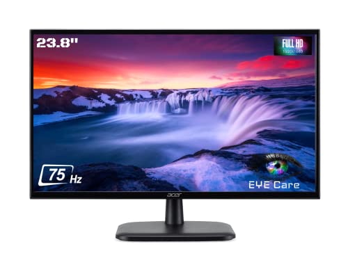 Acer EK240YC 23.8 Inch (60.4cm) Full HD (1920x1080) Pixels VA Panel LCD Monitor with LED Back Light I 250 Nits I HDMI, VGA Ports I Eye Care Features Like Bluelight Shield, (Black)