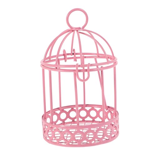Abaodam Caja Dulces Jaula Pájaros Decorativa Bandeja Joyería Estante Escritorio Portavelas Hierro Decorativo Almacenamiento Decorativo