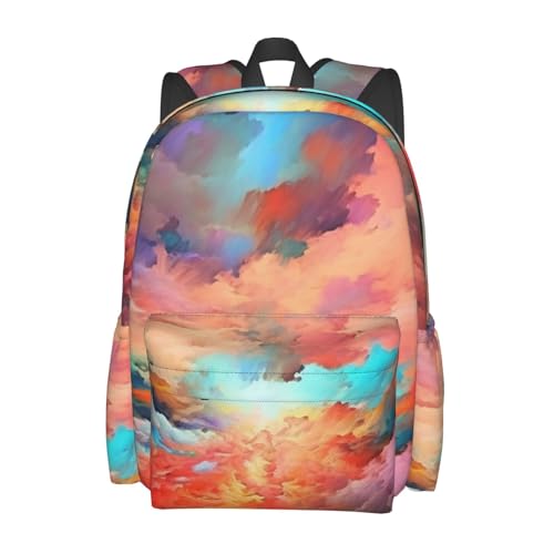 Travel Backpack for Women Men Colorful Clouds Casual Daypack Large Capacity Nurse Bag2