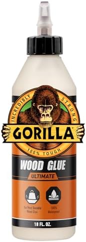Gorilla Ultimate Waterproof Wood Glue, Natural Color, 18 oz