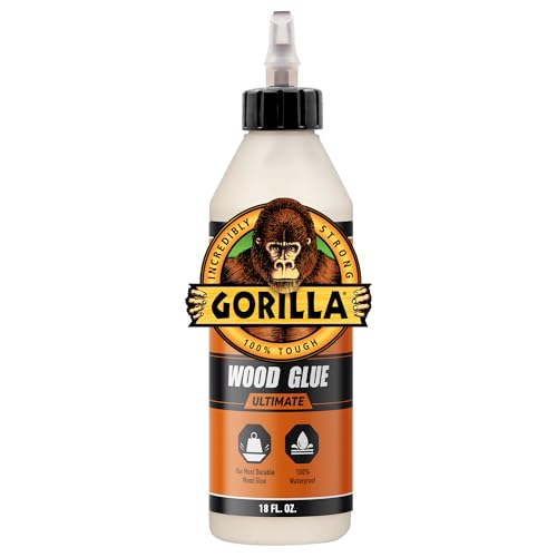 Best Wood Glue for Chair Joints: Top Waterproof and Instant Adhesives 2 Gorilla Ultimate Waterproof Wood Glue, Natural Wood Color, 18 Ounce (Pack of 1) - Waterproof for Indoor or Outdoor Projects and Repairs