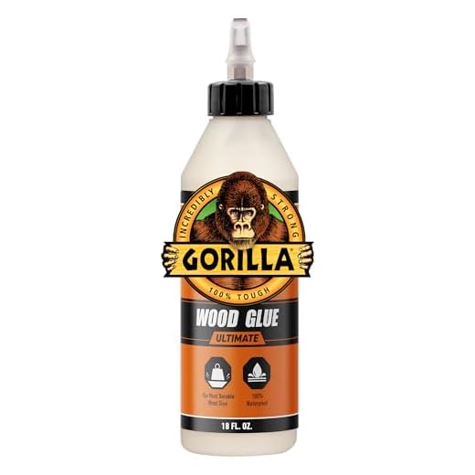Gorilla Ultimate Waterproof Wood Glue, Natural Wood Color, 18 Ounce (Pack of 1) - Waterproof for Indoor or Outdoor Projects and Repairs