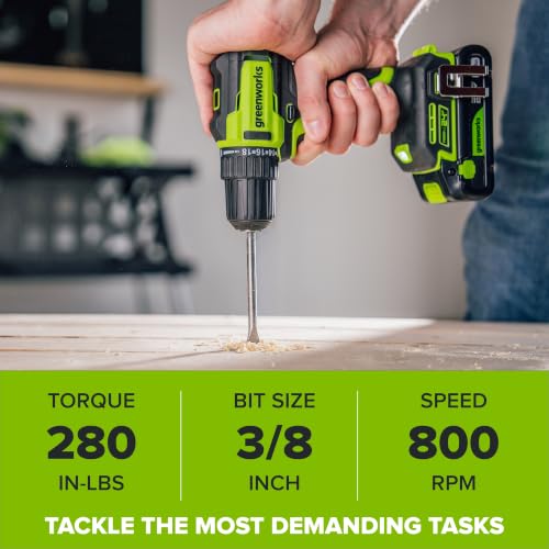 Image of Greenworks 24V (4-Tool) Brushless Combo(Drill+Impact Driver+Recip Saw+Flashlight), 2*2.0Ah USB-C Batteries (12,000mAh Power Bank)and a Cable, 30W Charger,29Pcs Titanium Drill+Impact Bits+Nut Drivers