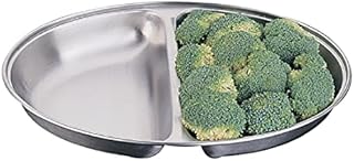 Olympia Oval 10in Vegetable Dish with 2 Division Made of Stainless Steel