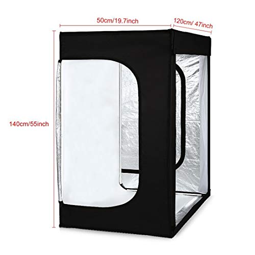 Photo LED Large Light Box Photography Konseen Professional 47\"x20\"x55\" Continuous Lighting Flashery Video Studio Dimmable Cube Shooting Tents Softbox with 3 Colors PVC Backdrops and Carrying Bag