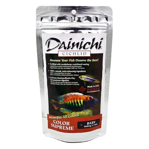 Dainichi Cichlid Food - Color SUPREME Sinking Baby Pellet - 8.8 Ounce