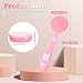 Silicone Manual Facial Cleansing Brush, NADUSEP 2 Pack Skin Friendly Soft Bristles Waterproof Face Scrubber Exfoliating Brush for Blackheads Whiteheads Makeup Residues Removal (Blue, Pink)