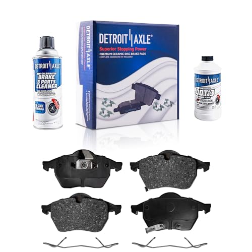 Image of Detroit Axle - Front Brake Pads for Saturn L100 L200 L300 LS LS1 LS2 LW1 LW2 LW200 LW300 Ceramic Brake Pads w /Hardware Replacement