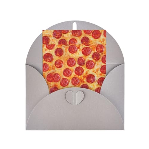 Set di biglietti d'auguri con stampa 3D Pizza Pepperoni, 10,2 x 15,2 cm, biglietti di auguri, buste, Natale, compleanno, matrimoni