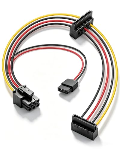 Cable adaptador de poder 6 Pin a Dual SATA 15Pin + SATA 6Pin