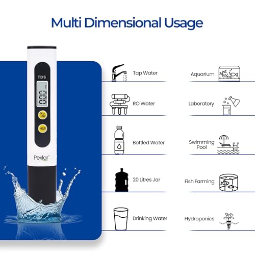 Image of Pexlar TDS Meter, Total Dissolved Solids Meter, Water Quality Tester, PPM Tester