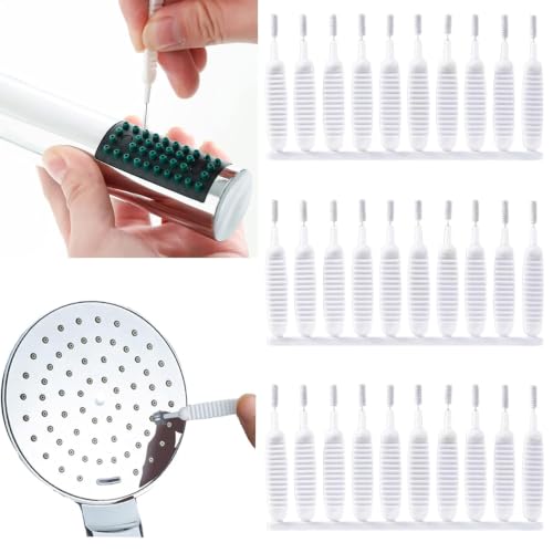 Image of (Pack of 10) Shower Head Cleaning Brushes, White Nozzle Hole Cleaner Tools with Bristles, Shower Nozzle Cleaning Brush, Cleaning Brush for Bathroom & Kitchen, Multifunctional Cleaning Tool