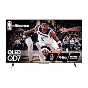 Hisense 75-Inch Class QD7 Series QLED 4K UHD Google Smart TV (75QD7N, 2024 Model) – QLED, Native 144Hz, Motion Rate 240, Direct Full Array, Game Mode Pro, Alexa Compatibility