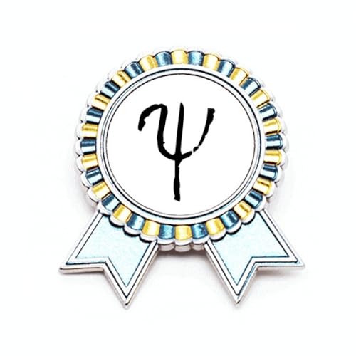Broche alphabet grec psi noir en métal M pour personnaliser un vêtement