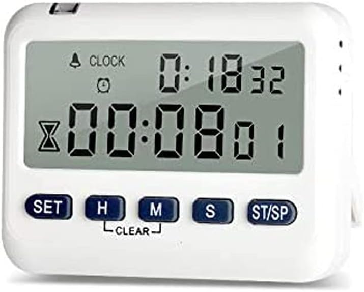 Portable Digital Screen Kitchen Timer Large Display Square Cooking Count Up Countdown Alarm Clock Tools