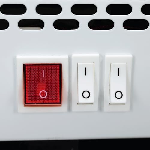 TCP 3kW Air Curtain Heater, Overdoor Fan with 2 Heat Settings & Cooling Mode, RF Wireless 7-Day Programmable Thermostat, Safety Overheat & Open-Window Protection, Wall or Ceiling Mounted