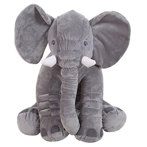 Image of Big Size Fibre Filled Stuffed Animal Elephant Plush Soft Toy for Kids Plush Hugging Toy for Kids boy Girl Birthday Gift (60 cm, Grey) for 1 Year Above