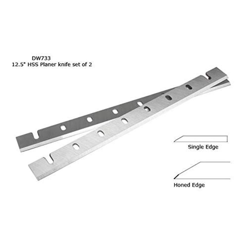 2 pezzi Lame for piallatrice Spessore piallatrici con 12,5 pollici di ricambio Trattate termicamente 12,5 x 1-1/16 x 1/8 pollici for DW733 DW7332