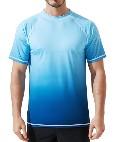 Arcweg Rashguard Homme Manches Courts M-3XL T-Shirt Anti-UV UPF 50+ Sechage Rapide Léger pour Surf Natation Plongée Plage