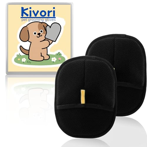 Kivori Pet Grooming Gloves, for Dogs and Cats Hair Removal Reusab...
