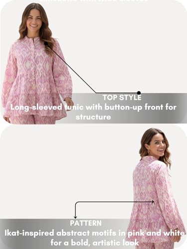 Image of Leriya Fashion Co-ord Set for Women Stylish | Long Sleeve Top & Wide Leg Pant Set | Summer Travel Cord Set | Western Two Piece Outfit for Casual, Party, Vacation