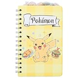 Silver Buffalo Cuaderno con pestañas en espiral de Pokemon con Pikachu, Yamper, Piplup y Eevee, 8 x 5 pulgadas