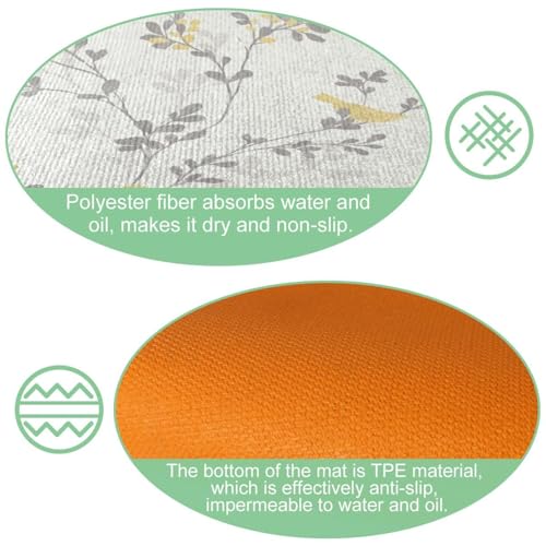 Tapis de cuisine antidérapant lot de 2 lavable contre les projections d'eau - 6