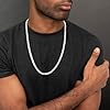 Amberta Solid 925 Sterling Silver Men Cuban Chain Necklace, Italian Miami Chunky Thick Curb Link Gift: 5 mm Men Chain Necklace 22 inch #1