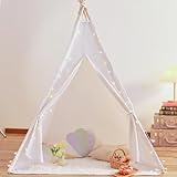 Kimdee Teepee Tent for Kids with Star Light & Mat Indoor Play Tent Playhouse