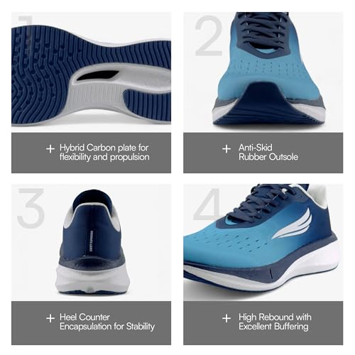 Swift Running APUS Men’s Carbon Plate Running Shoes – Lightweight Breathable Mesh Trainers for Long Distance, Tempo Runs & Marathon Racing – Blue Sneaker3