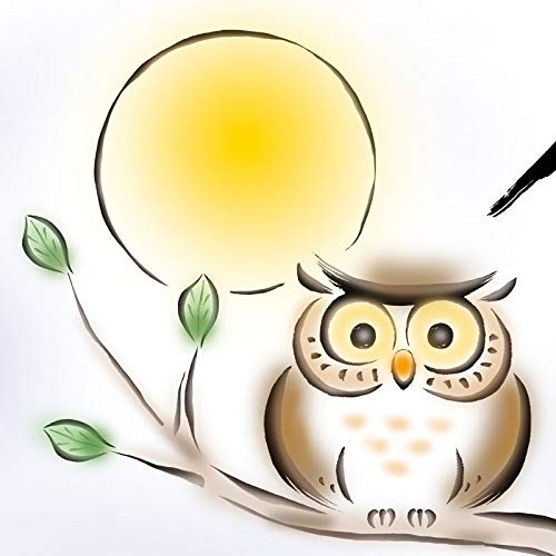 日本画・額装】重厚感あるふくろうの作品／横構図・和モダンインテリア