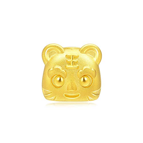 CHOW SANG SANG 999 24K Solid Gold Tiger Lionhead Shoe Blessing Charm Bracelet for Women 90049C4