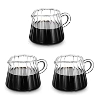 GLEAVI Milchkännchen Aus Glas 2 Stück 9.80X7.20X12.80 Cm Borosilikatglas Milchkrug Für Milchaufschäumen Kaffee Tee Zuhause Café Gastronomie