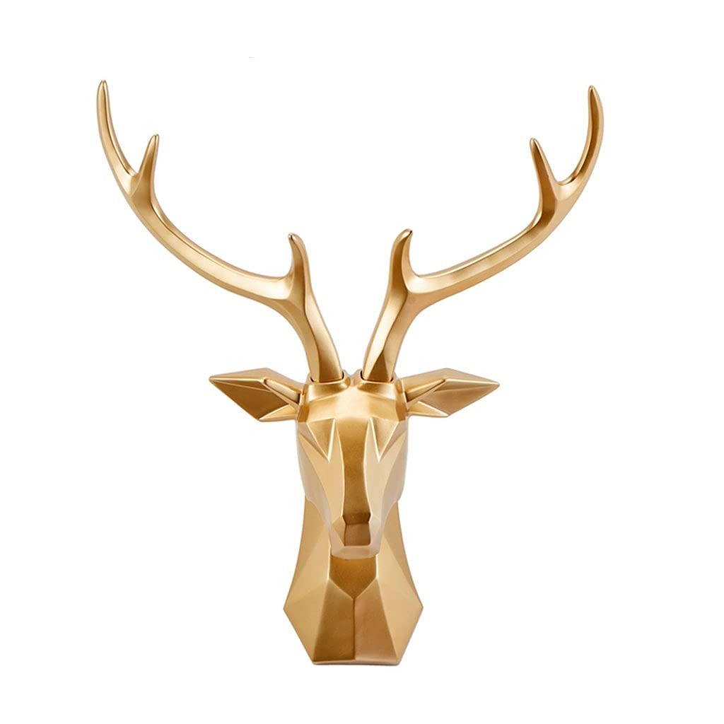 Decorazione da Parete Scultura da Parete Cervo, Testa da Parete Testa di Animale in Resina Decorazione da Parete Soggiorno Bar Sfondo Scultura da Parete