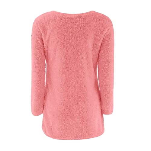 Youth Girls Oversized Fleece Pullover Sweatshirts Long Sleeve Solid Color Crewneck Tops Warm Cute Blouse for Kids Girls3