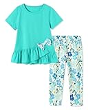 Premium Comfort: This toddler girl outfit is made of soft and breathable fabric, ensuring all-day comfort, and perfect for spring and summer Adorable Design: The short-sleeve top features a charming ruffled hem and delicate bow detail, paired with ma...