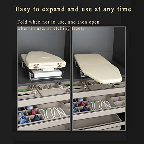 RUCRAK Ironing Board, Pull out Ironing Board, 180° Swivel Retractable Ironing Board, Foldable wall Mounted Ironing Board, Space Saving Folding Small Home Ironing Board (Color : Off-white) - Image 6