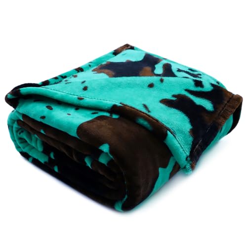 Image of Teal Throw Blanket for Kids, Luxury Turquoise Blue Plush Cozy Fuzzy Blanket for Stroller Bed, Teal Gifts for Toddler Girls Boys, 40x50 Inches