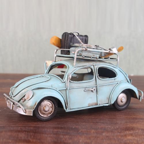 Modèle de véhicule vintage en fer bleu ciel | Cadeau déco rétro idéal